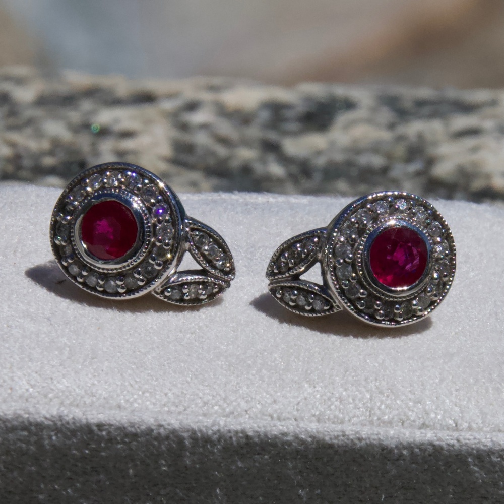 Ruby & Diamond Earrings